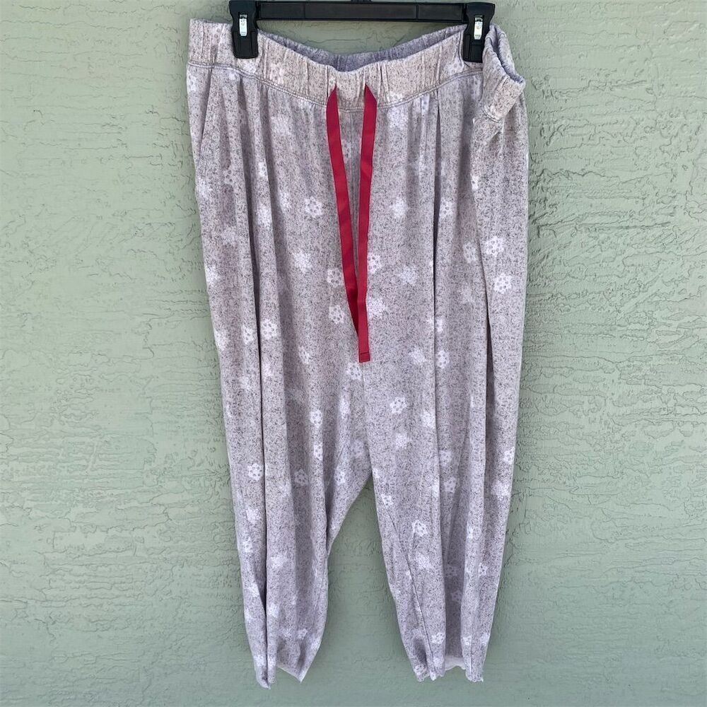Sleep by Cacique Women's Plus Jogger Pants Gray Floral Size 22/24